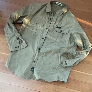 Pasok Vogue Design Collection Cotton Khaki Button-Up Shirt